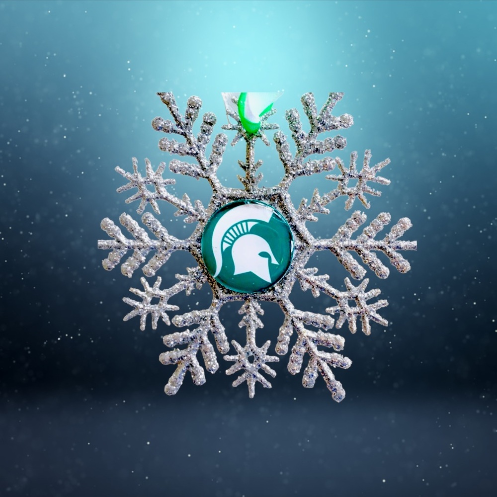 Michigan State SPARTANS Snowflake Christmas Ornament *NEW*